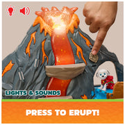 PAW Patrol Super Lava Blast Volcano Playset with Exclusive Humdinger Figure, Mining Vehicle, Lights and Sounds, 4 Action Figures, Dinosaur Toys for Kids 3+, 6076492