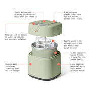 Beautiful 19272 by Drew Barrymore 1.5QT Ice Cream Maker with Touch Activated Display, Sage Green
