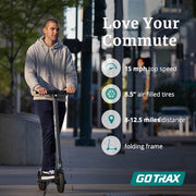 GOTRAX GT-RIVAL-BLACK Rival PLUS Electric Scooter 8.5