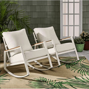 Better Homes & Gardens BH5708811816018 Marlow Outdoor Patio Rocking Chairs 2 Pack, White Steel Frame, Cream Cushions