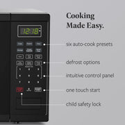 Farberware Compact Microwave Oven, 0.9 Cu. Ft., 900 Watts, Digital Control Panel, Auto Cook Menus, Defrost Functions, Express Cooking, Child Safety Lock, White, FMGZ09WHA