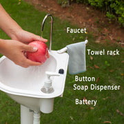 Galashield Portable Sink, Battery Operated Electric Hand Washing Station, 5 Gallon Tank, Soap Dispenser, Towel Holder, Compact Portable Design