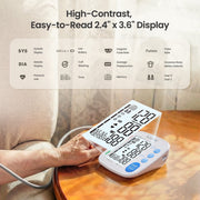 RENPHO Blood Pressure Monitor, Upper Arm, Two Extra Large Adjustable Cuffs 9-17in & 16-21in, LCD Display, Dual User Memory with 199 Readings Each, White, TMB-2287-K