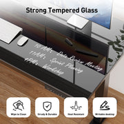 CHITOOMA Glass Top Electric Standing Desk with Drawer, USB-A and Type-C Charging Ports, 48 x 24 in