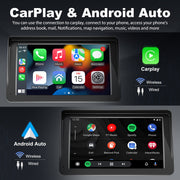 WOUDY Portable Car Stereo MP5 Player with 7-Inch HD Touchscreen, Wireless Apple CarPlay and Android Auto, Bluetooth 5.0, Dual-Band WiFi, FM Radio Transmitter, Reverse Camera Support, B5300