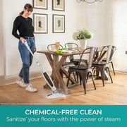 Kenmore SM2060 S200 Series Steam Mop, Lightweight, Quick-Heating, 2 Modes, Includes Scrub Brush and 2 Washable Microfiber Pads, White
