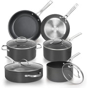 Chef Power AHUSHA01001 10 Pieces Pots and Pans Set, Hard Anodized Cookware Set