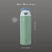 TAL Stainless Steel 2-in-1 Water Bottle with Sip and Chug Lid, Sage, 24 fl oz
