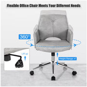 Costway CB10227GR Gray Hollow Mid Back Leisure Office Chair Adjustable Task Chair with Armrest