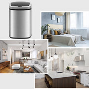BestOffice TC-1350-SS-13G Touch Free Sensor Stainless Steel Kitchen Garbage Can, 13.2 gal