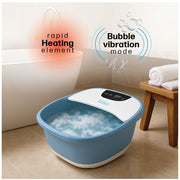 Bliss Massaging Foot Bath with Digital Display, Infrared Heat, Bubble Function, Portable, Blue