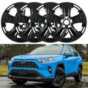 WheelX 17 Inch Car Wheel Cover Hubcaps, Glossy Black, Durable ABS Plastic and Metal, Set of 4, Compatible with 2019-2025 Toyota RAV4 LE XLE Hybrid