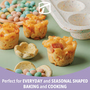 Trudeau Silicone 24 Count Mini Muffin Pan Set, Granite, 1.75 in Diameter, Dishwasher Safe, Easy Release, 2 Pack, 5123125