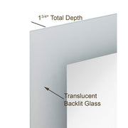 Hamilton Hills Backlit LED Lighted Wall-Mounted Mirror, 24 x 32 in, Polished Rubber and Glass Frame, Touch Controlled Dimmable Lighting, Integrated Defogger, HH1341-BL