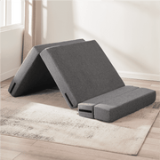 Z-HOM Folding Sofa Bed Twin Size Memory Foam Convertible Sleeper Chair Floor Couch Futon with Pillow Dark Gray ROC4-003