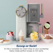 Ninja Creami Scoop & Swirl Ice Cream Maker, 11 Programs, Soft Serve & Gelato, Includes (2) 16 Oz Pint Containers & Lids, Black, NC700
