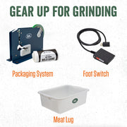 LEM BigBite #8 Electric Meat Grinder, 0.5 HP Stainless Steel, Heavy-Duty, 7 lb/Min Capacity, Includes Plates and Stuffing Tubes, 17791