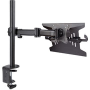 StarTech.com Adjustable Laptop and Monitor Desk Mount, Articulating Arm, VESA Tray, Clamp and Grommet Mount, Supports Laptops up to 16.5in and Monitors up to 34in