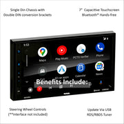 Sound Storm Laboratories DD7CPA Car Stereo System, 7 Inch Capacitive Touchscreen, Apple CarPlay, Android Auto, Bluetooth, USB, SD, Black