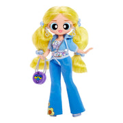 L.O.L. Surprise OMG The Powerpuff Girls Doll, Bubbles, Articulated Fashion Figure with Removable Outfit and Accessories, Brown Hair