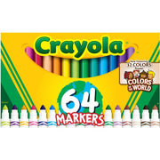 Crayola 587805 Colors of the World Broad Line Art Markers, Child, 64 Count