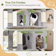 Globlazer 83 Inch Multi-Level Large Cat Tree Tower with 8 Sisal Scratching Posts, 2 Spacious Condos, Hammock, Plush Gray