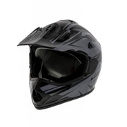 Raider GX4 Youth Off-Road Helmet, Lightweight Thermoplastic Shell, Integrated Ventilation, Removable Washable Cheek Pads, Adjustable Visor, Black and Silver, Medium, 81694135