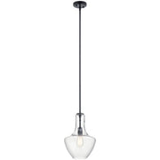 Kichler 42141BK Everly Black Transitional Clear Glass Teardrop Pendant Light, Black