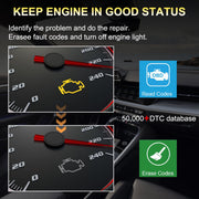 Tidymend C800 OBD2 Scanner Diagnostic Tool for Cars and Trucks, Cloud Printed, Silver