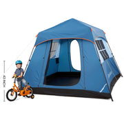 MARNUR 6-Person Instant Cabin Tent, Freestanding, Quick Setup, Blue, 118x118 in, 79 in Height