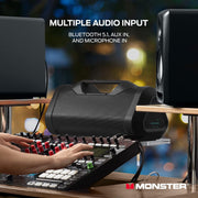 Monster Blaster 3.0 Portable Speaker, 120W Wireless Bluetooth Speaker, IPX5 Rechargeable Waterproof, Charge Out & Aux Input, Black