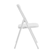 Flash Furniture Mindy Kids 3-Piece Folding Table and Chair Set, White, Vinyl Padded Top, Metal Frame, Foldable Design