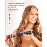 Wavytalk 320N1 5 in 1 Curling Iron Set with 4 Interchangeable Ceramic Wands 0.35 to 1.25 in, Thermal Brush, Instant Heat Up, Dual Voltage, Rose Gold