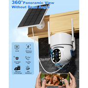 4G LTE Solar Security Camera Outdoor, No WiFi, 2K Video, Multi-Functional Night Vision, PIR AI, 2-Way Audio