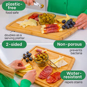 Greener Chef 15 Inch Bamboo Cutting Board, Medium, Reversible Design with Juice Groove, Eco-Friendly Organic Bamboo, 1251VG-ST
