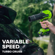 Greenworks PowerAll 24V Cordless Electric String Trimmer and 270 CFM Handheld Blower Combo Kit, 12-Inch Cutting Width, 3.0 Ah USB-C Battery, 30W Charger, GW24V 12 TRI 270 BLO