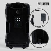 Altec Lansing Sonic Boom 120 Portable Bluetooth Party Speaker, 120W Peak Power, IP67 Waterproof, Multicolor LED Lights, Wheels and Handle, Black