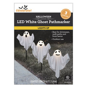 Way To Celebrate 75-177 Fabric Ghost Pathmarker Lights, 3-Pack, Warm White LED, 6ft Outdoor Halloween Decoration