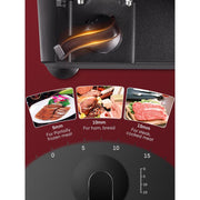 FOHERE Electric Food Slicer, 200W Motor, Dual 7.5-Inch Stainless Steel Blades, Adjustable Thickness, Detachable Components, Safety Features
