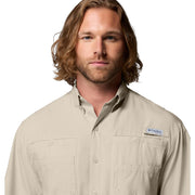 Columbia Men's PFG Tamiami II Short Sleeve Fishing Shirt, Omni-Shade UV Protection, Omni-Wick Moisture Management, Fossil, Big & Tall 4X, 128705