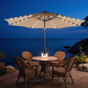 edx WMEDS-UBL-DZ10FT-KK 10-ft Solar 32 LED Lights Patio Umbrella with Tilt Adjustment & UV-Resistant Polyester Fabric