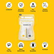Medela 101046324 Easy Pour Disposable Breast Milk Storage Bags, 7oz/210ml, 200ct