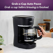 Mr. Coffee 12-Cup Programmable Coffee Maker with Brew Later Feature, Grab-a-Cup Auto Pause, 4-Hour Automatic Shut-Off, Black, 91863920