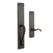 Signature Hardware 441452 Griggs Left Handed Solid Bronze Full Plate Dummy Door Handleset with Interior Lever, Dark Bronze