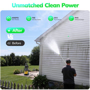 Tcisa Electric Pressure Washer, 4000 PSI, 2.8 GPM, 1500W Motor, 35FT Power Cord, 20FT Hose, 5 Quick Connect Nozzles, Foam Cannon, HC002MU10NBA