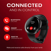 Reebok Stride Smartwatch, Fitness Tracker with Heart Rate and SpO2 Monitor, 1.43 in AMOLED Display, 80+ Sports Modes, 10-Day Battery, IP68 Water Resistant, Black