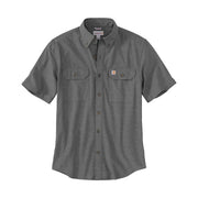 Carhartt Original Fit Midweight Chambray Short Sleeve Work Shirt, Black Chambray, X-Large, 104369-BKC