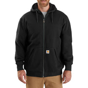 Carhartt Paxton Men's Midweight Thermal-Lined Full-Zip Sweatshirt, Rain Defender Water-Repellent, Black, X-Large, 104078-001