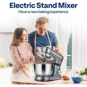 SPECSTAR VH1566-GY 4.75 Quart Stand Mixer 8 Speed Electric Kitchen Mixer with Beater, Dough Hook, Whip, and Egg Separator - Gray