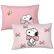 Peanuts 9A426C Snoopy 3 Piece Pink Coquette Twin Sheet Set, Polyester Microfiber, Breathable, Kids Bedding